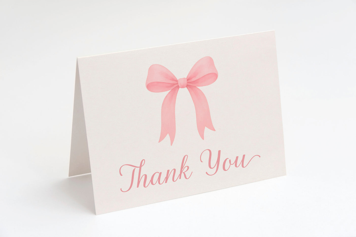 Pink Bow Baby Shower Thank You Cards