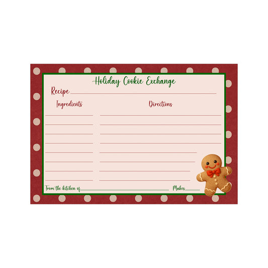 Polka Dot Christmas Recipe Card