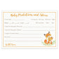 Fox Baby Shower Advice, Predictions, Wishes Card