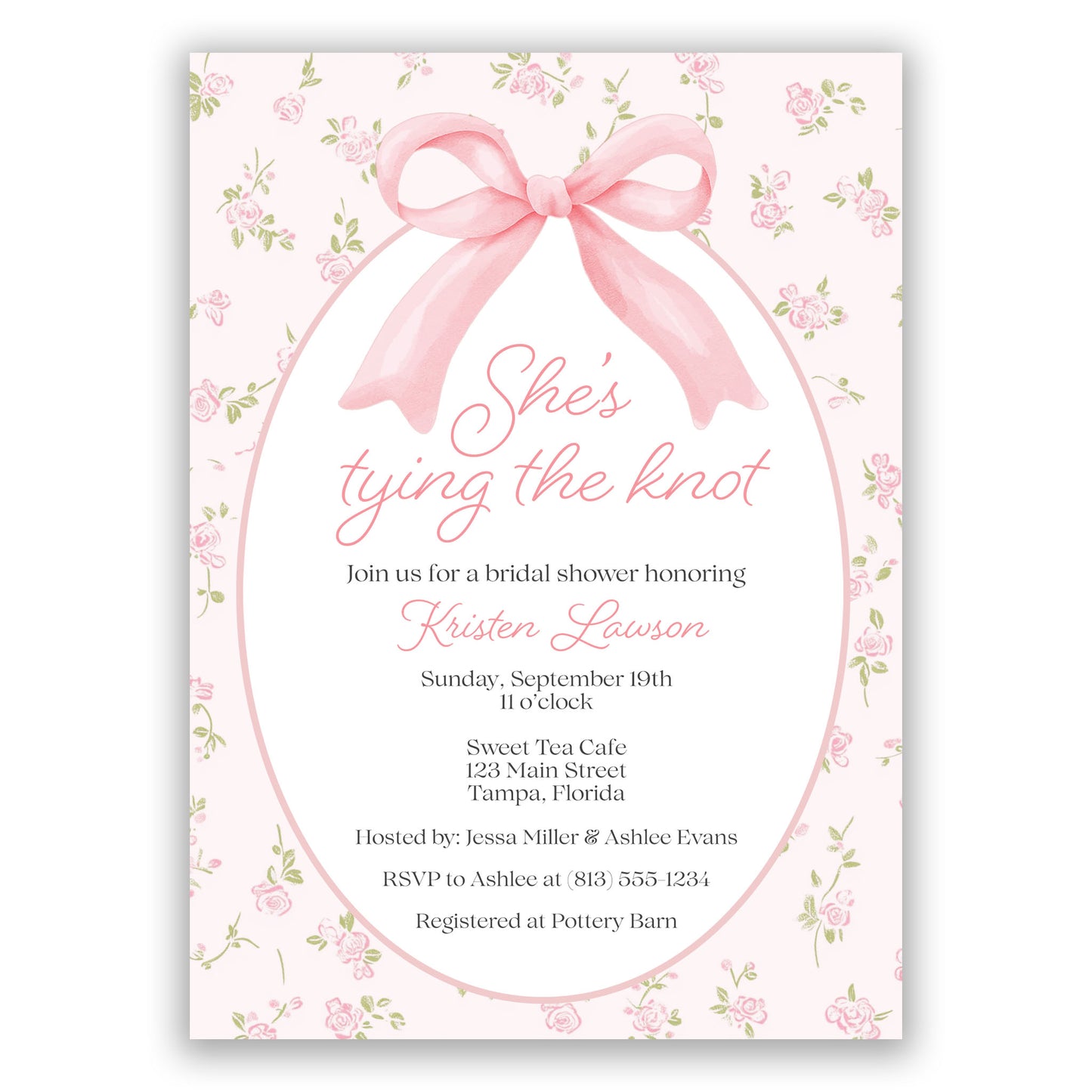 She's Tying the Knot Bridal Shower Invitation