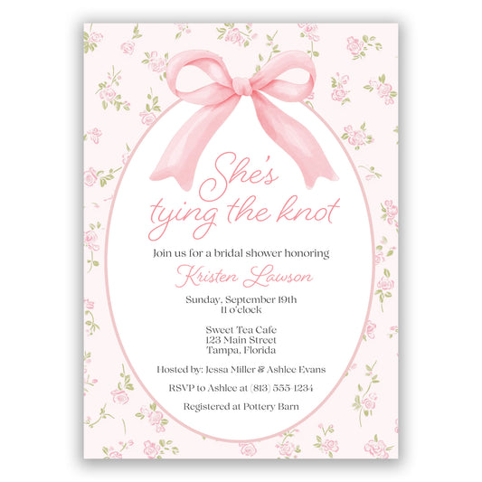 She's Tying the Knot Bridal Shower Invitation