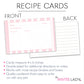 Pretty in Pink Recipe Card