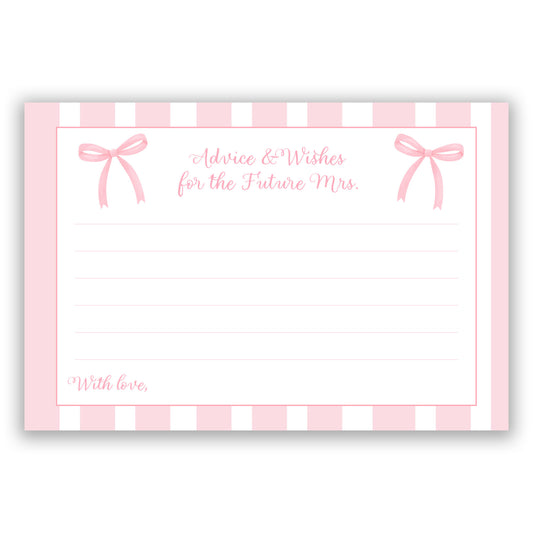 Pretty in Pink Advice for the Bride Card