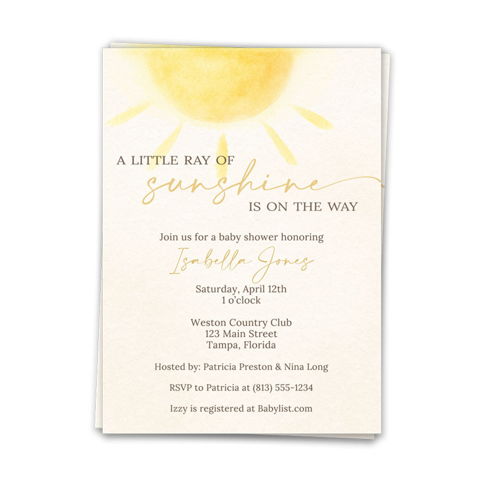 Sunshine Baby Shower Invitation