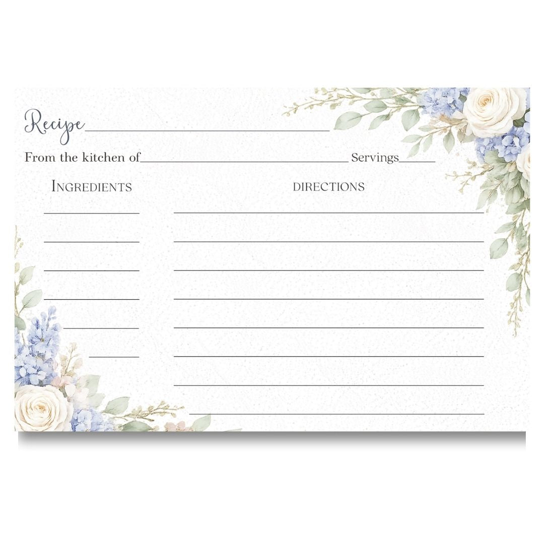 Sage & Blue Bloom Recipe Card