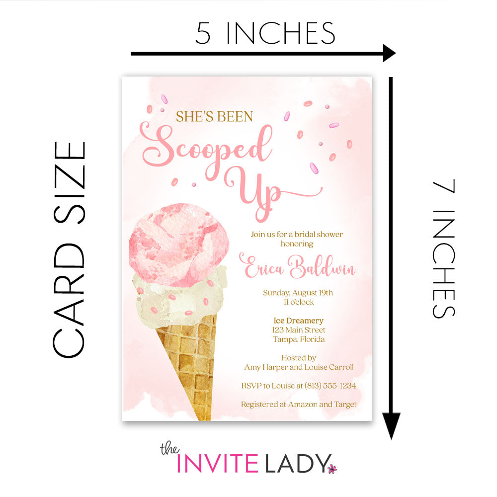 She's Been Scooped Up Bridal Shower Invitation