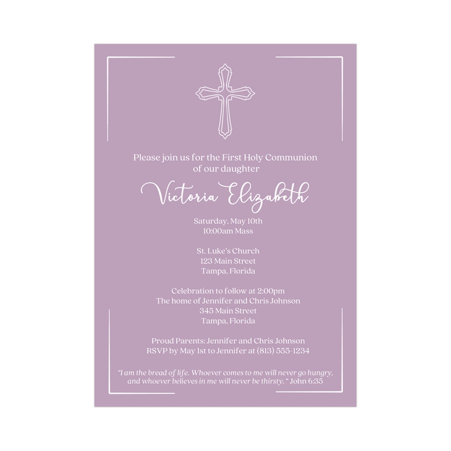 Simply Graced Purple First Holy Communion