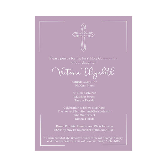 Simply Graced Purple First Holy Communion