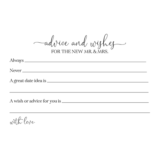 Simply Stated Advice and Wishes for the Bride