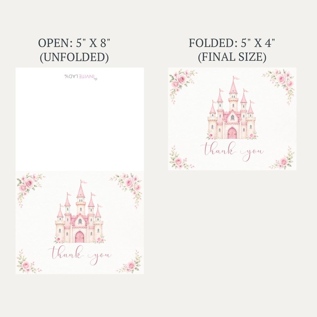 Pretty Princess Baby Shower Thank You Card
