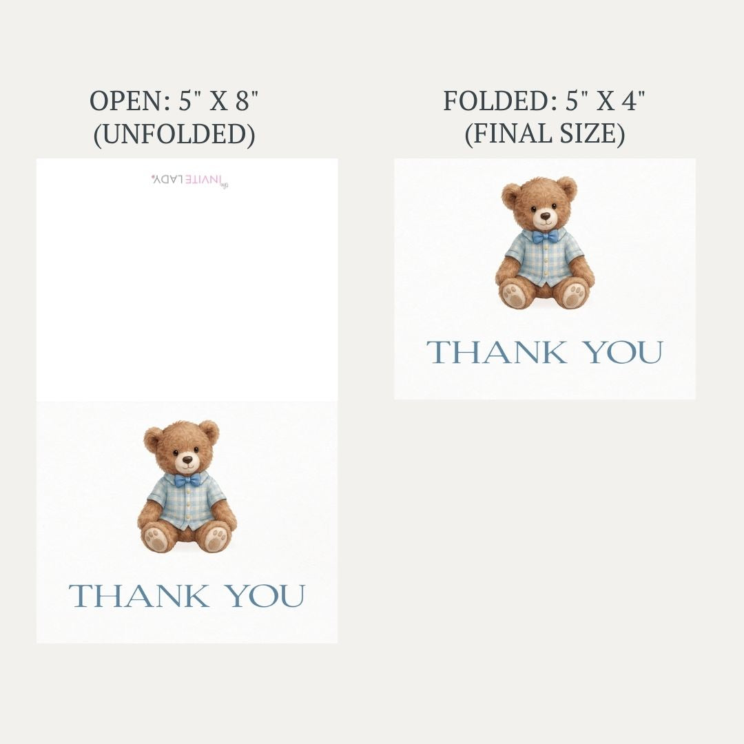 A Little Gentleman Baby Shower Thank You Card