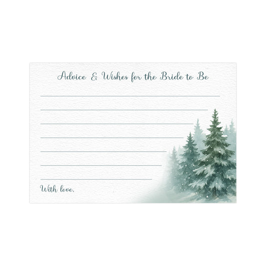 Snow in Love with Pine Trees Advice Cards