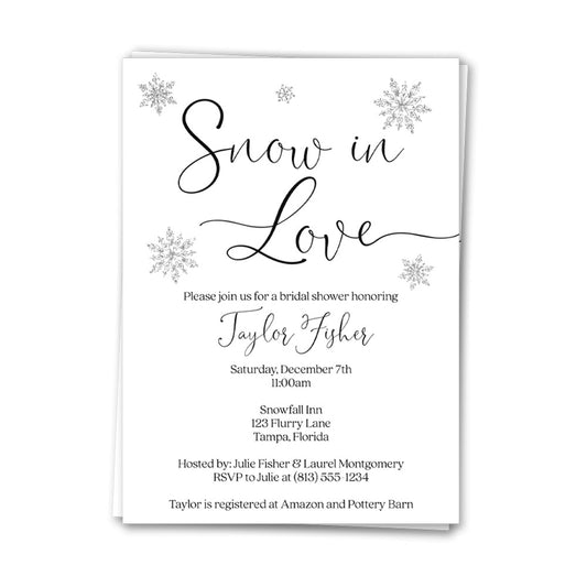 Snow in Love Bridal Shower Invitation