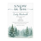 Snow in Love with Pine Trees Bridal Shower Invitation