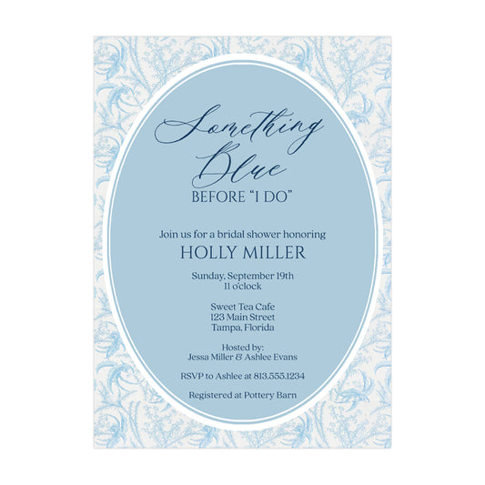 Something Blue Bridal Shower Invitation