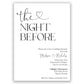 The Night Before Bridal Rehearsal Invitation with Envelopes