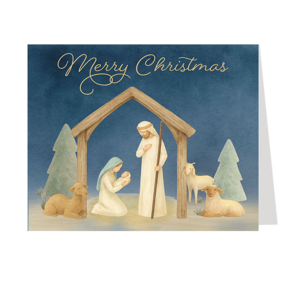 The Willow Collection Nativity Christmas Cards – 3 Design Set, Religious Holiday Greetings with Envelopes