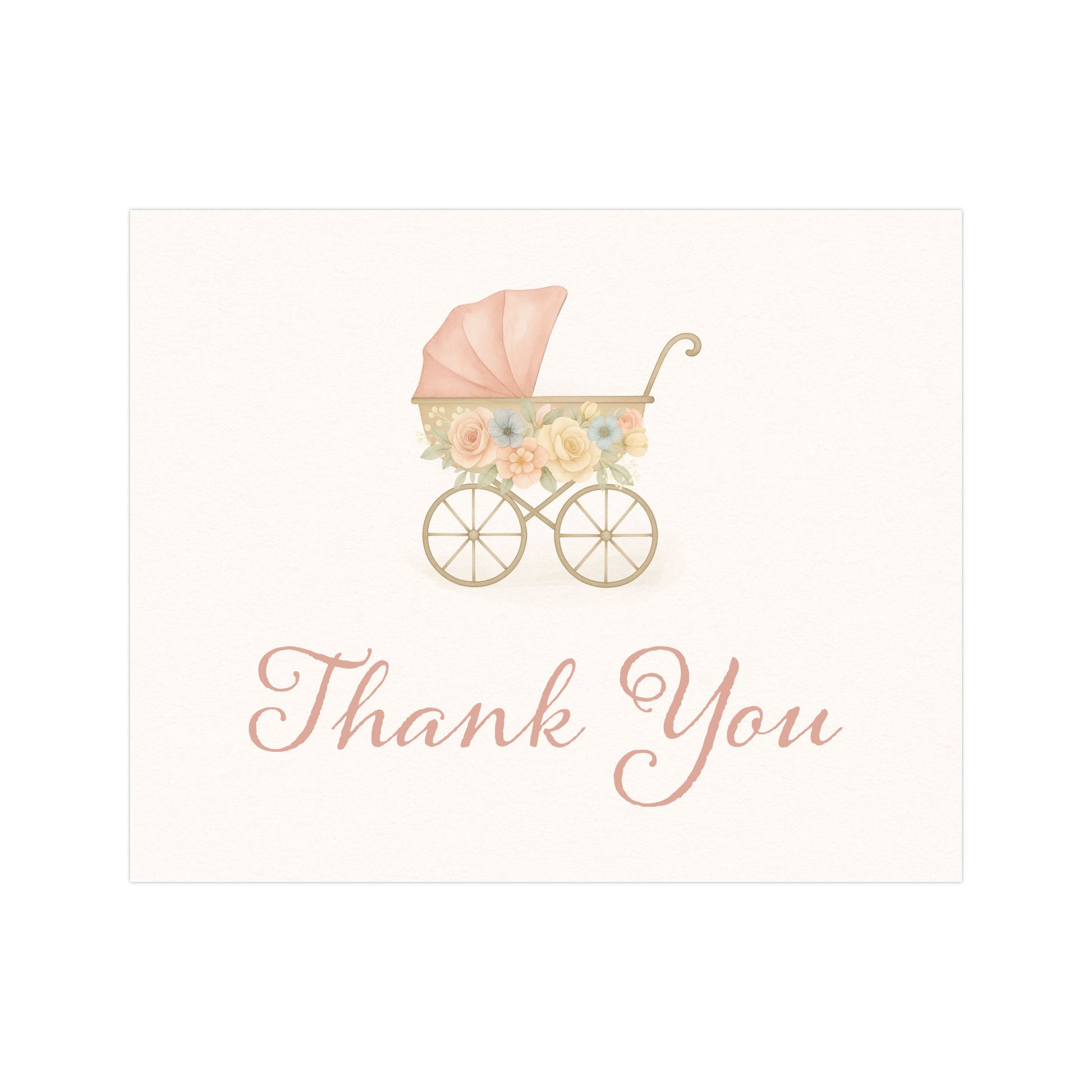 Vintage Carriage Baby Shower Thank You Card – The Invite Lady, image size:1946x1946