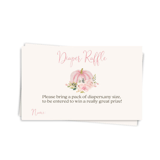 Painted Pumpkin Diaper Raffle Ticket - available in pink and blue