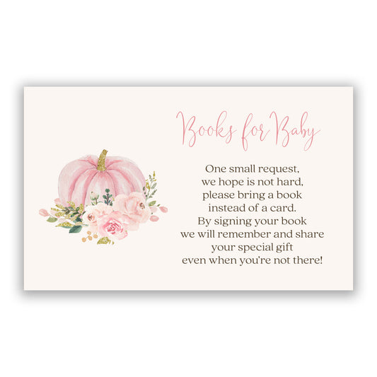 Painted Pumpkin Bring a Book Insert - available in pink and blue