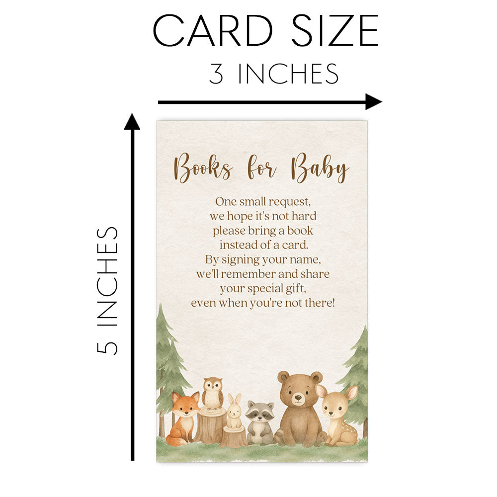 Woodland Animal, Book Insert, Diaper Raffle