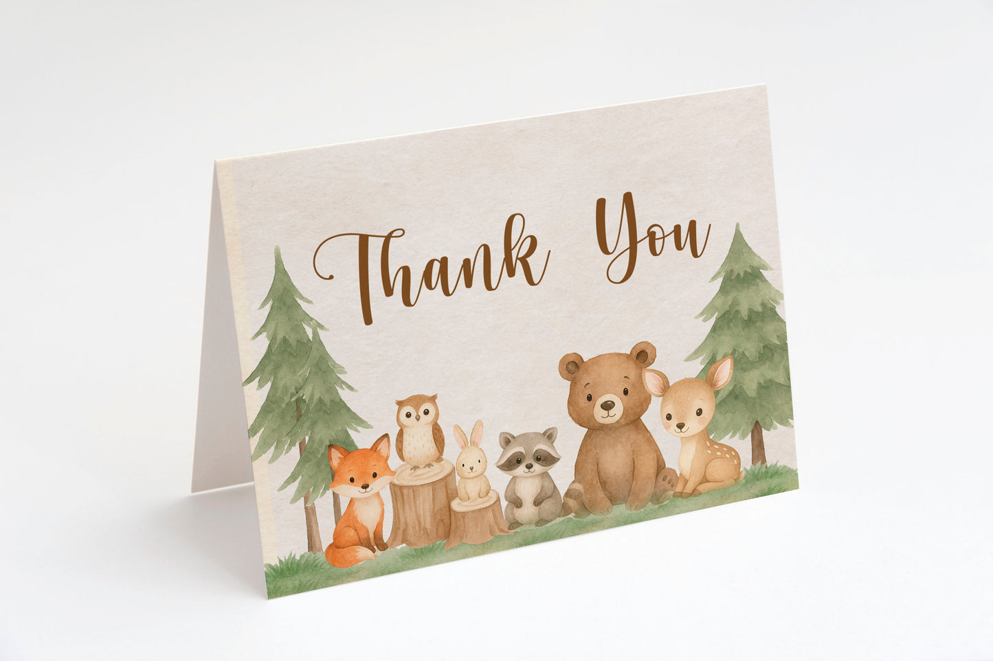 Woodland Friends Thank You Card