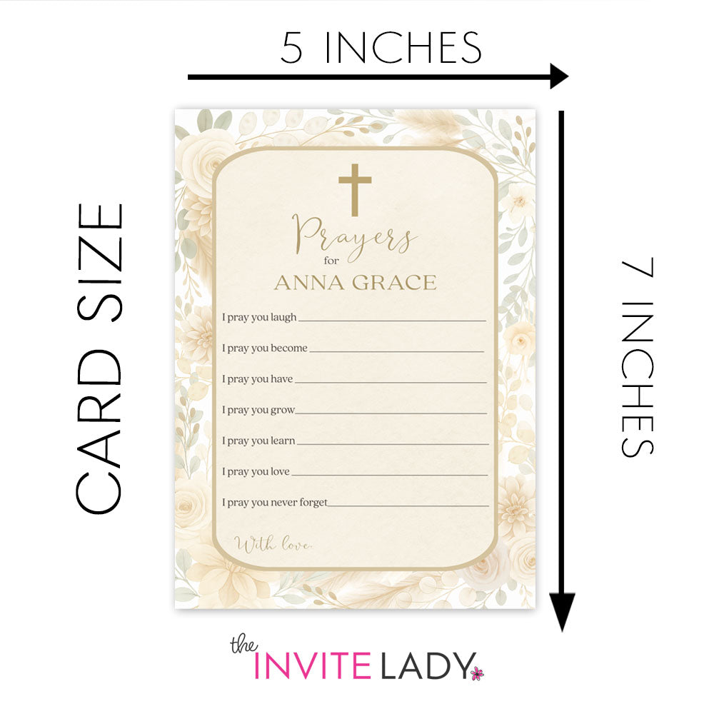 Watercolor Floral Prayer Cards
