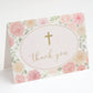 Watercolor Floral Cross Thank You Card