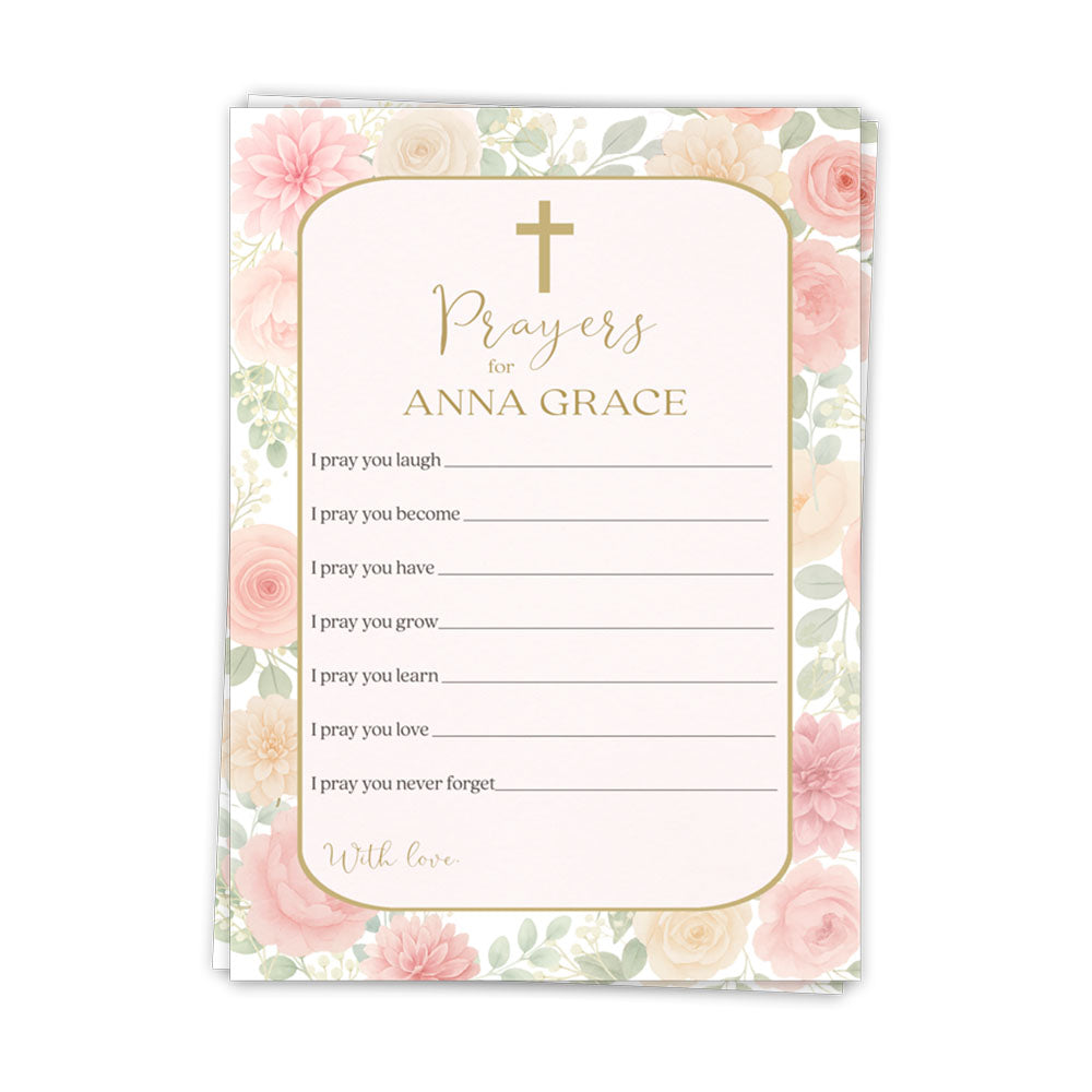 Watercolor Floral Prayer Cards