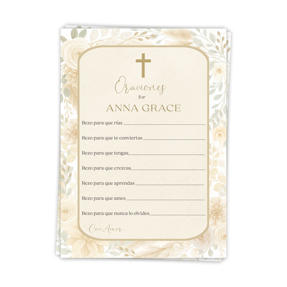 Watercolor Floral Prayer Cards