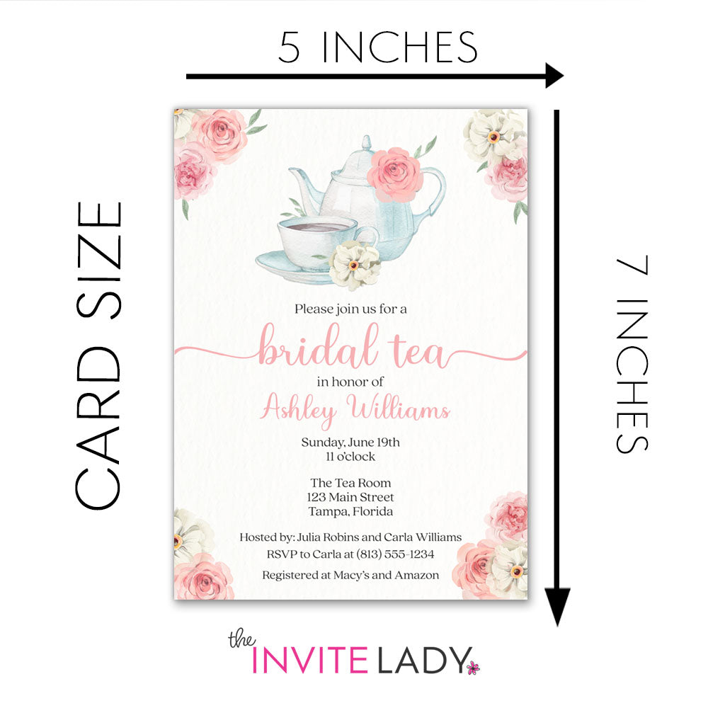 Watercolor Bridal Tea Invitation