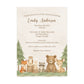 Woodland Animals Baby Shower Invitation