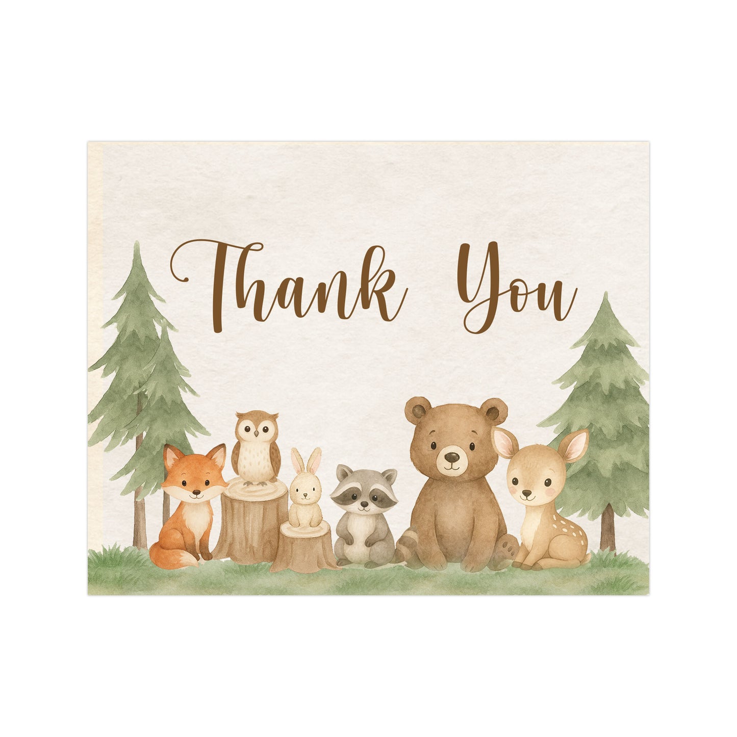 Woodland Friends Thank You Card