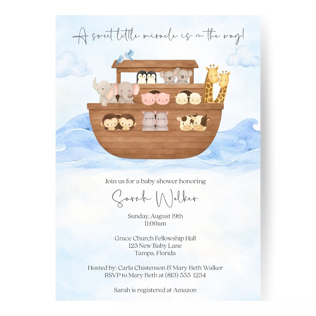 Noah's Ark Baby Shower Invitation