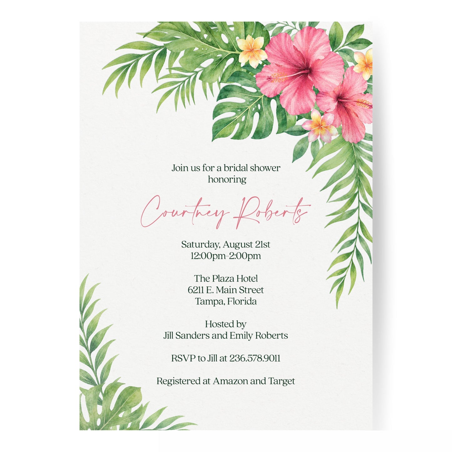 Tropical Bridal Shower Invitation