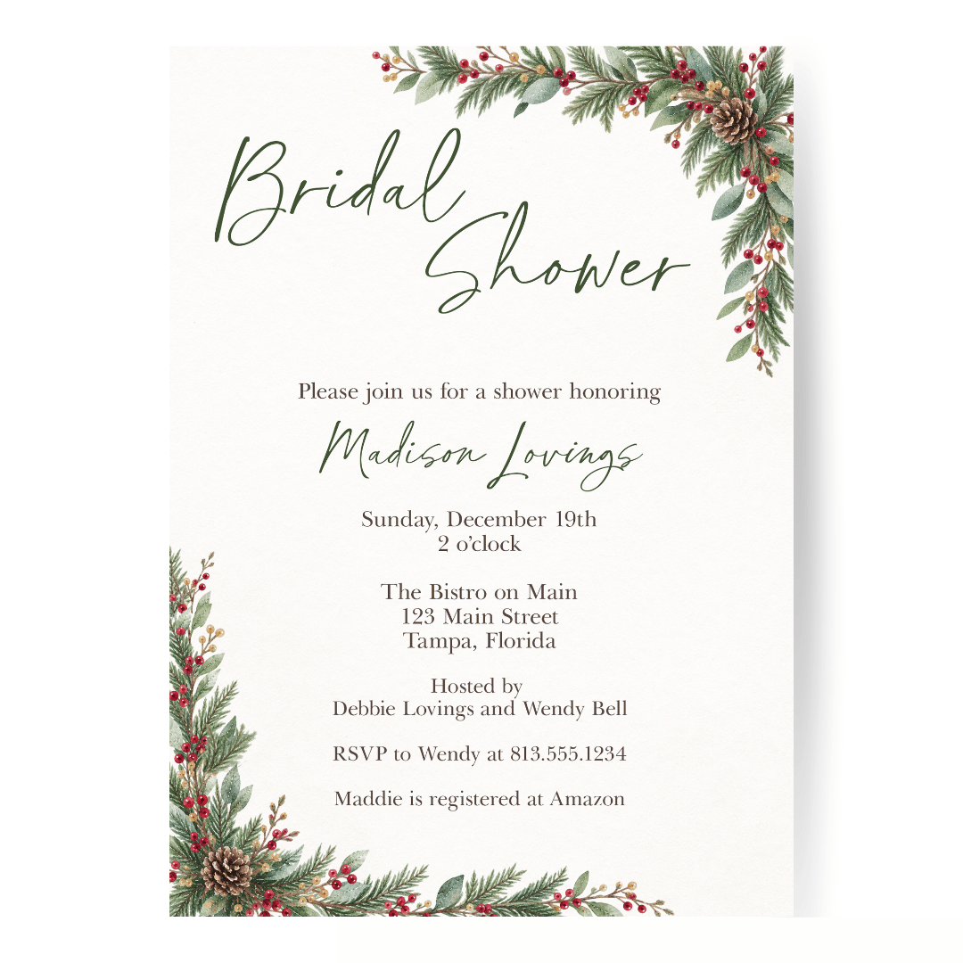 Winter Wonderland Bridal Shower Invitation