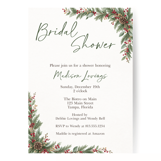 Winter Wonderland Bridal Shower Invitation