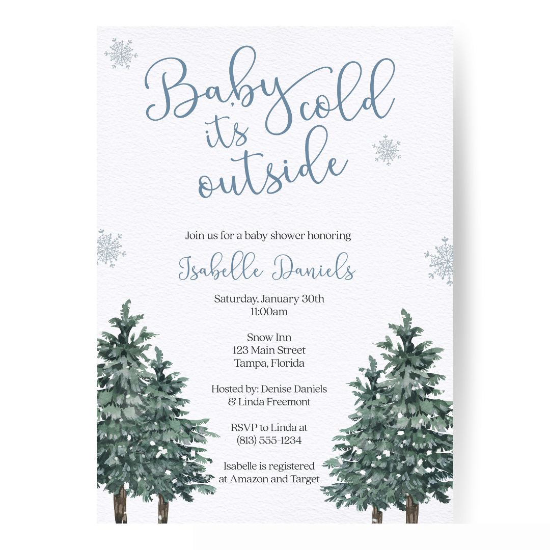 Baby It's Cold Outside Boy Baby Shower Invitation