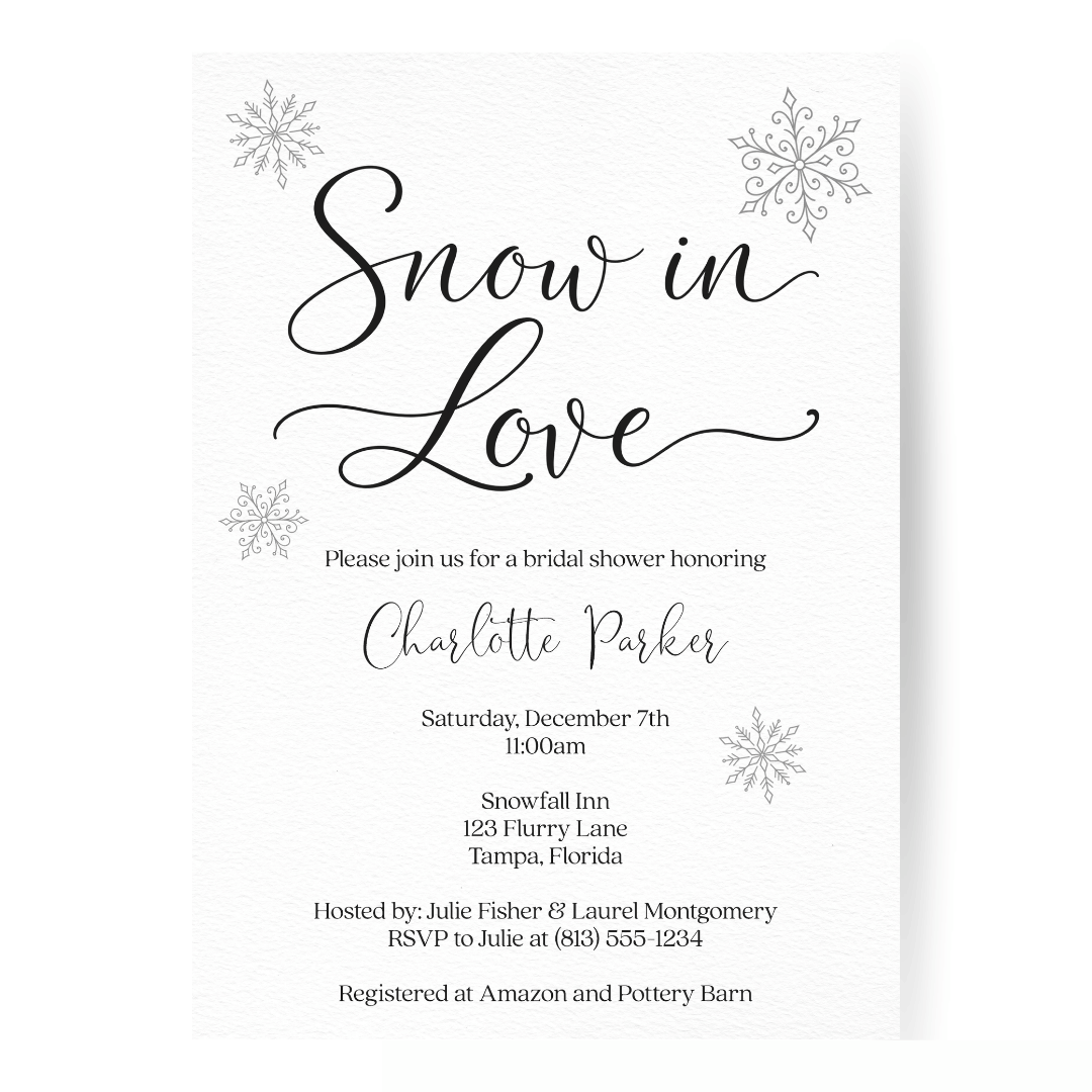 Snow in Love Bridal Shower Invitation