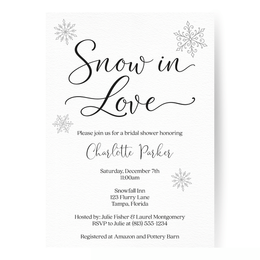 Snow in Love Bridal Shower Invitation