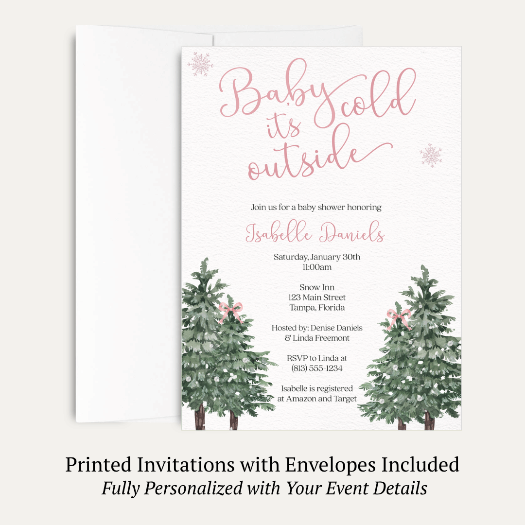 Baby It's Cold Outside Girl Baby Shower Invitation
