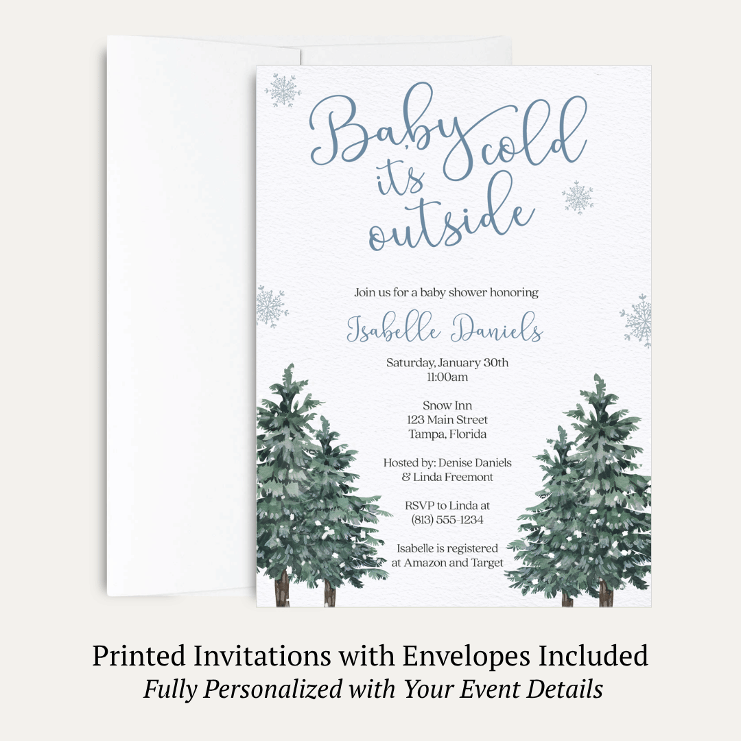 Baby It's Cold Outside Boy Baby Shower Invitation