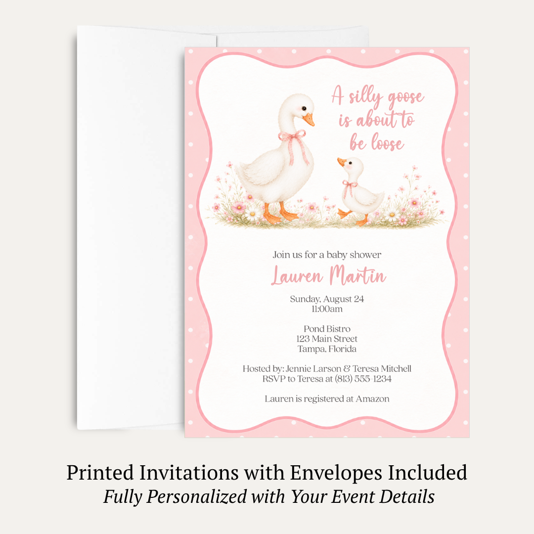 Silly Goose Baby Shower Invitation - Girl