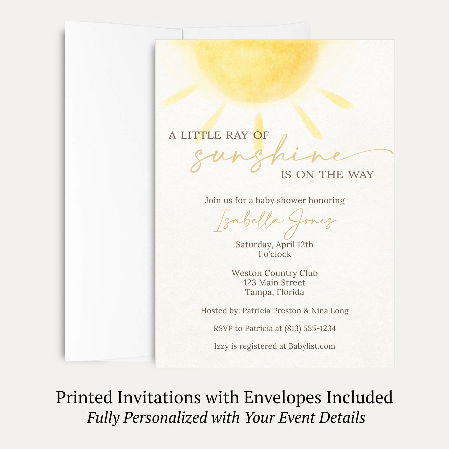 A Little Ray of Sunshine Baby Shower Invitation