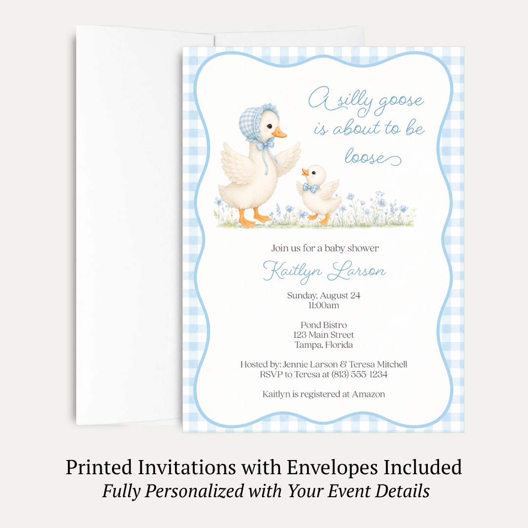 Silly Goose Baby Shower Invitation - Boy