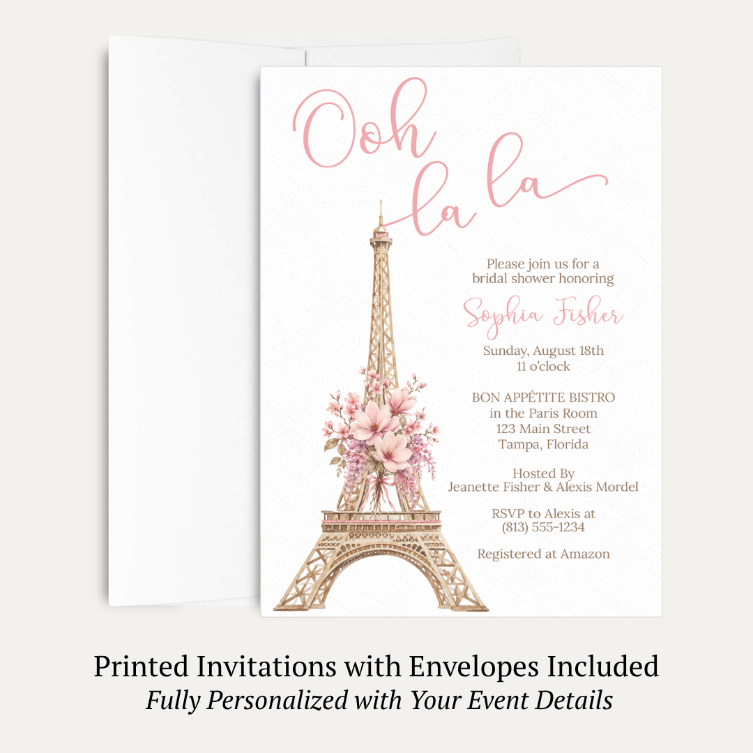 Paris Love Story Bridal Shower Invitation