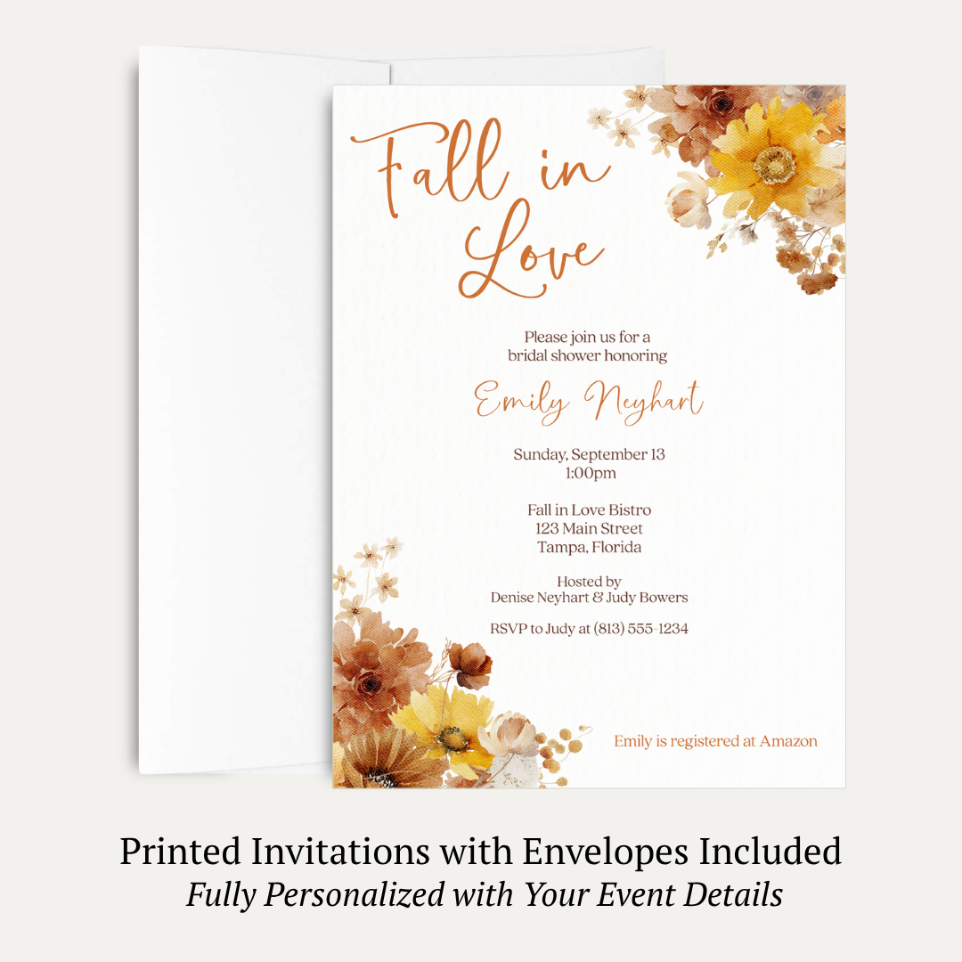 Fall Blooms Bridal Shower Invitation
