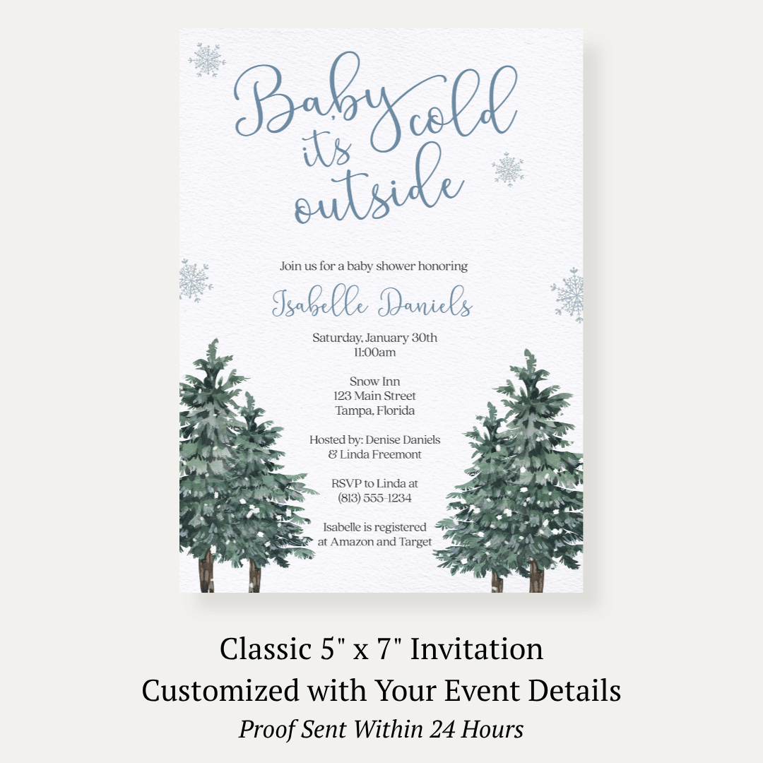 Baby It's Cold Outside Boy Baby Shower Invitation