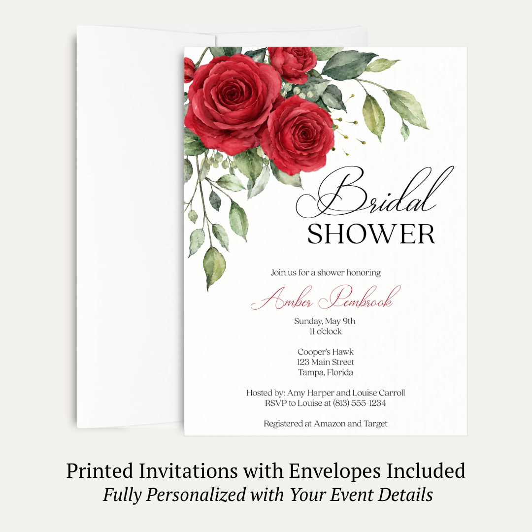 Winter Rose Bridal Shower Invitation