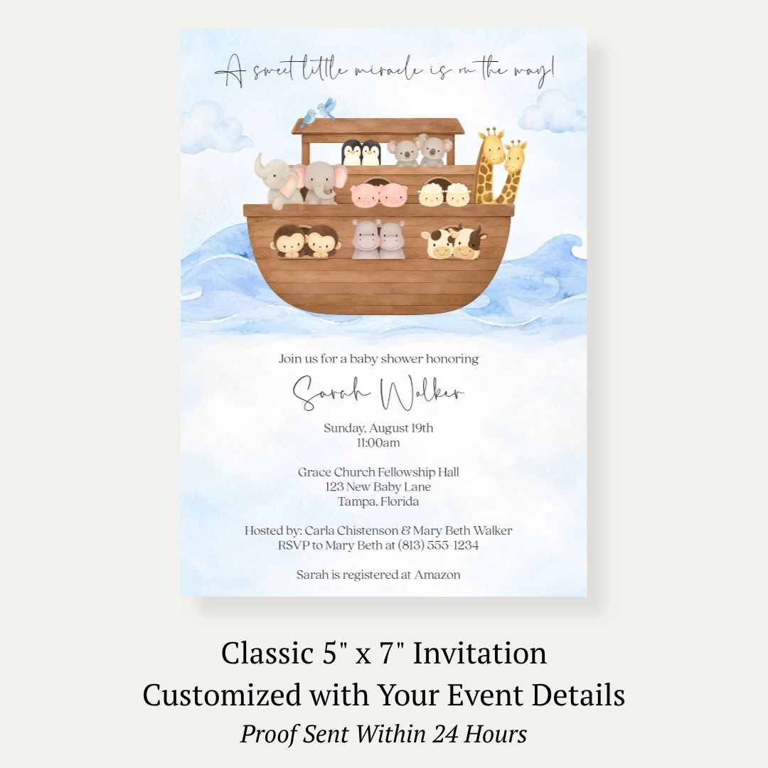 Noah's Ark Baby Shower Invitation